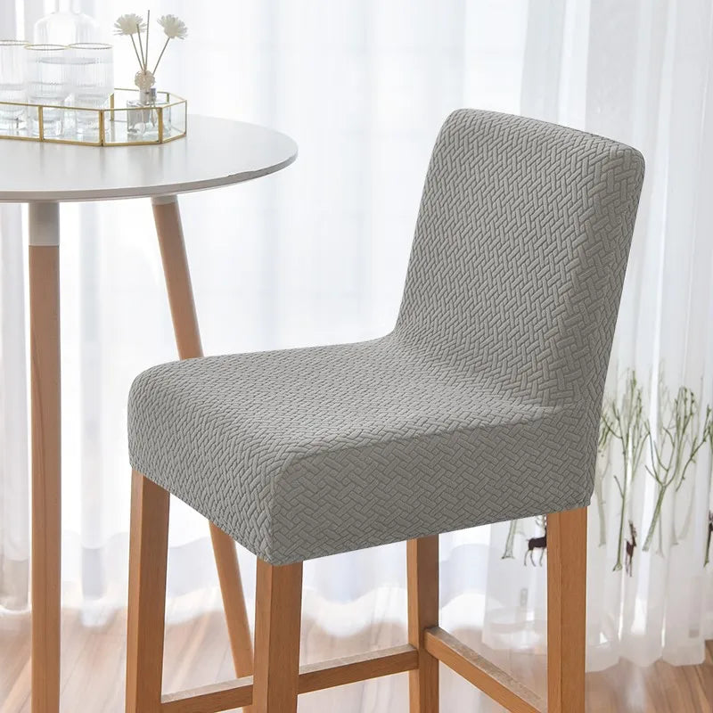 Housse chaise haute tissu géométrique moderne gris adhésif interchangeablewasherable