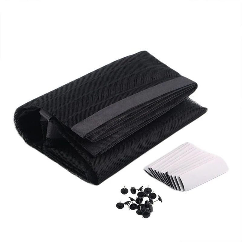 rideau anti moustiques porte noir blanc clips transparent double fil polyester