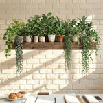 décoration murale naturelle feuilles plantes meuble bois tableaux suspendus adhésif vert marron blanc