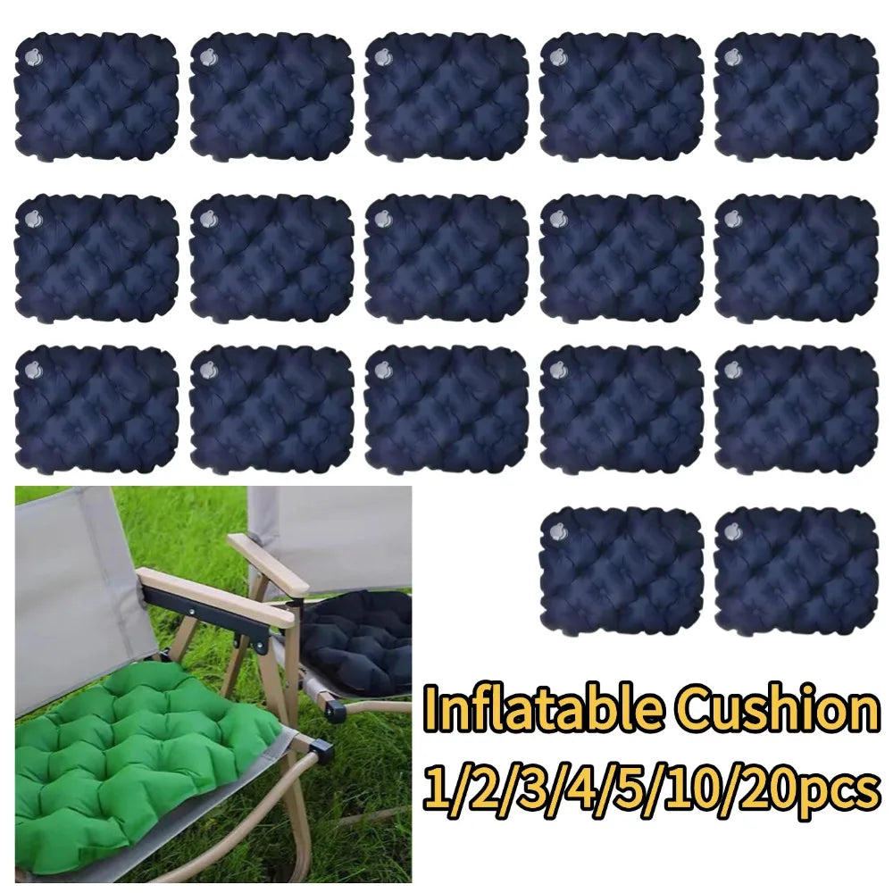 coussin gonflable tufté moderne vert bleu marine gris anti escarres portable camping