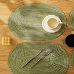 tapis table rectangulaire coton tressé vert moderne antidérapant grande dimension salle manger