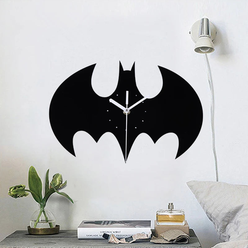 horloge murale quartz batman moderne acrylique noir salon maison restaurant