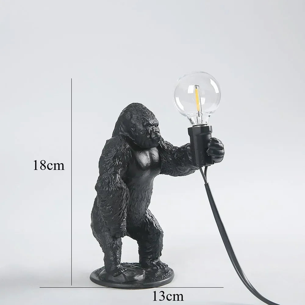 lampe poser gorille bronze noir blanc décoration intérieure moderne ampoules led câbles électriques certifiées
