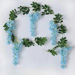 guirlande fleurs artificielles violettes blanches oranges rouges bleues classiques intérieur décoration romantique soie 1.8m