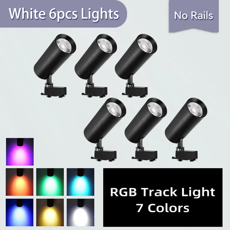 spot lumineux led rvb moderne noir toucher rail 220v flux lumineux variable certifié rohs