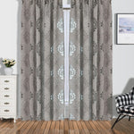 rideaux floral beiges gris clair classique semi opaques ruban décoratifextérieur fleur polyester Jacquard