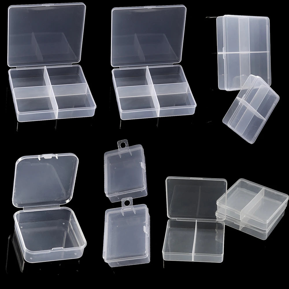 boîtes rangement bijoux transparentes compartiments réglables clips fermeture pratique simple