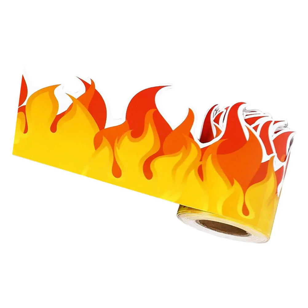 ruban autocollant flame moderne jaune rouge blanc classe décoration bordure tableaurollable