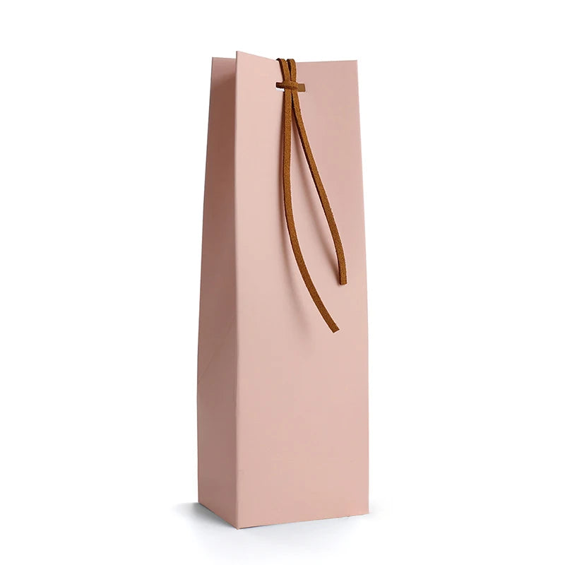sac vin moderne ruban motif floral violet jaune bleu clair rose orange étiquette nom