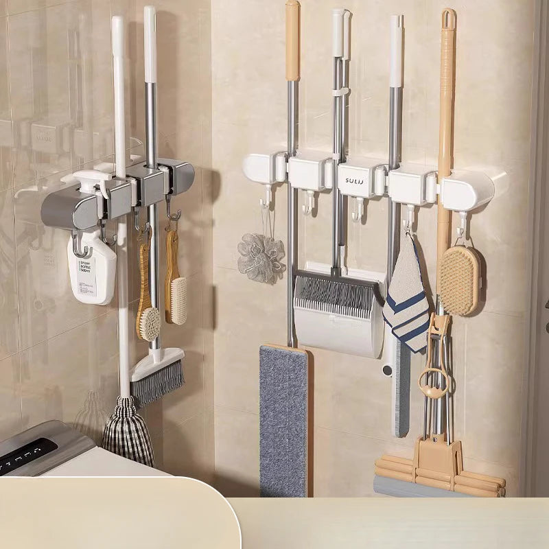 organisateur mural balai crochet rangement outil nettoyage multiple support cuisine murs sans perçage autoadhésif