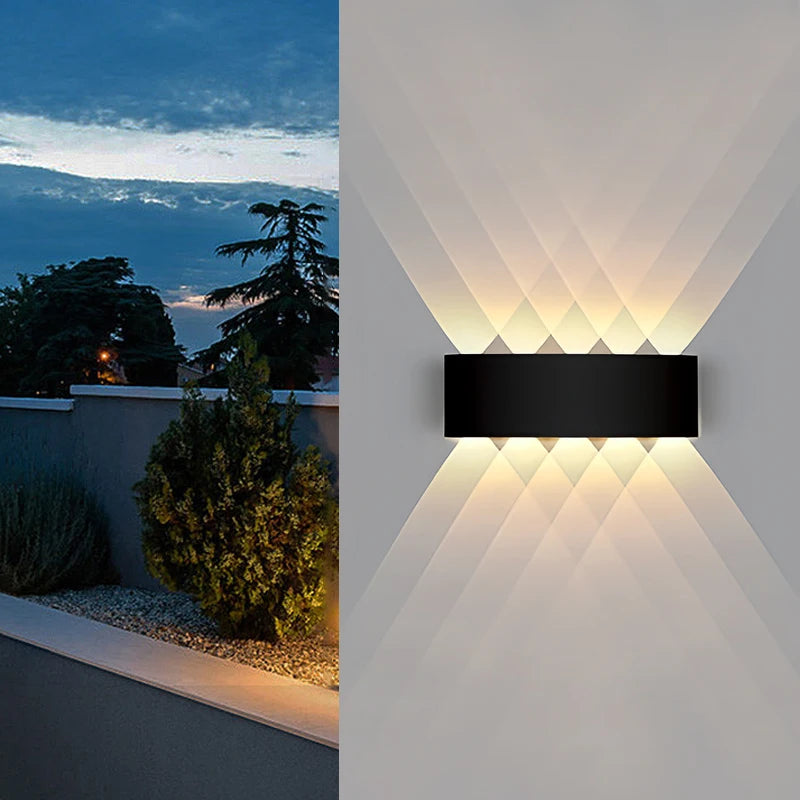 applique murale led moderne blanc rayures diagonales ip65 10w 26cm 78cm chambre salonextérieur