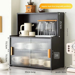 meuble rangement tasses bols bois noir moderne cuisine buffet