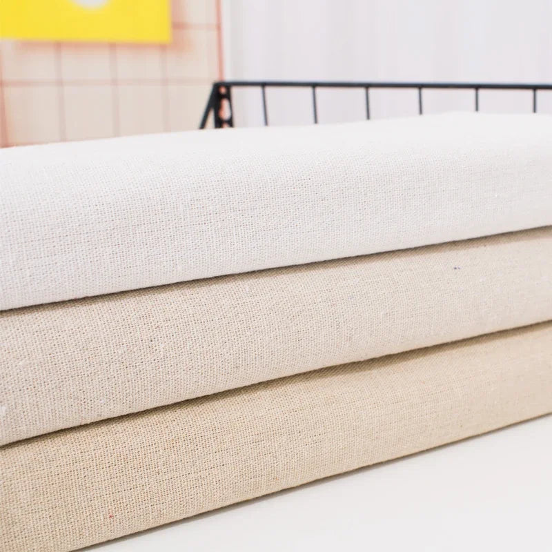 tissu brocart teint beige blanc rustique bohème semi transparent rideaux bricolage decorationOpaque