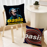 taie d'oreiller carrée 40x40cm polyester imprimé oasis knebworth 1996 rock pop disco vinyl spiral