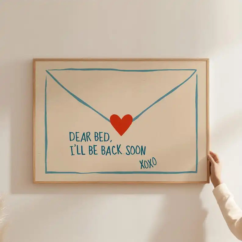 impression toile moderne lettre cœur humour décoration chambre opaque sans cadre graphique minimaliste
