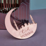 décoration fête médaille or lune minarets ramadan eid mubarak festif élégant acrylique