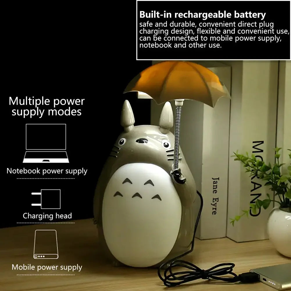 veilleuse table led totoro gris moderne rechargeable usb enfant chambre decor