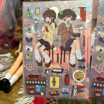 stickers kawaii manga pastel goth personnages gâteaux sushi ramen bâtiments traditionnels japonais
