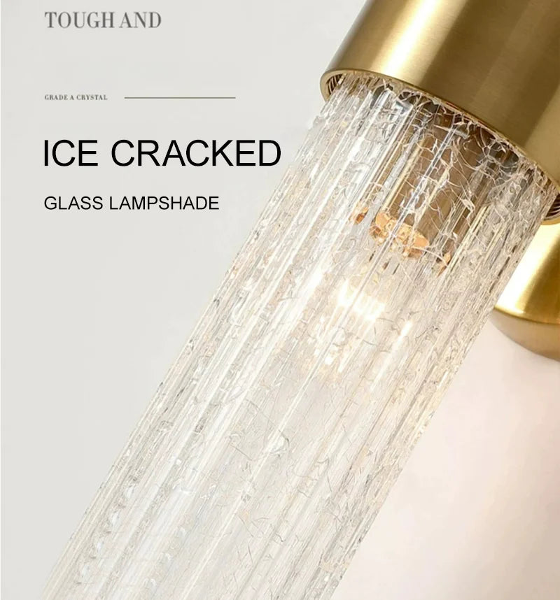 lampe murale moderne or blanc texture glace craquelée éclairage quotidien salle manger chambre coucher