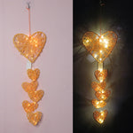 guirlande lumineuse coeurs étoiles feuilles blanche rose rouge décorative artisanale chambre anniversaire