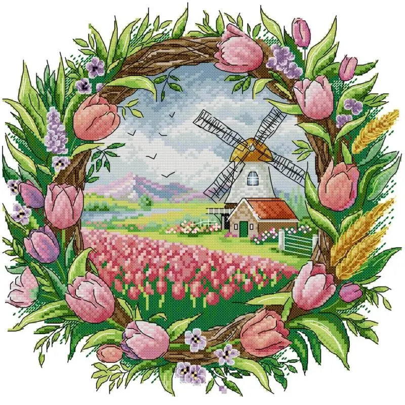 broderie paysagère kit couture toile coton paysages saisonniers artisanal moderne DIY hand made