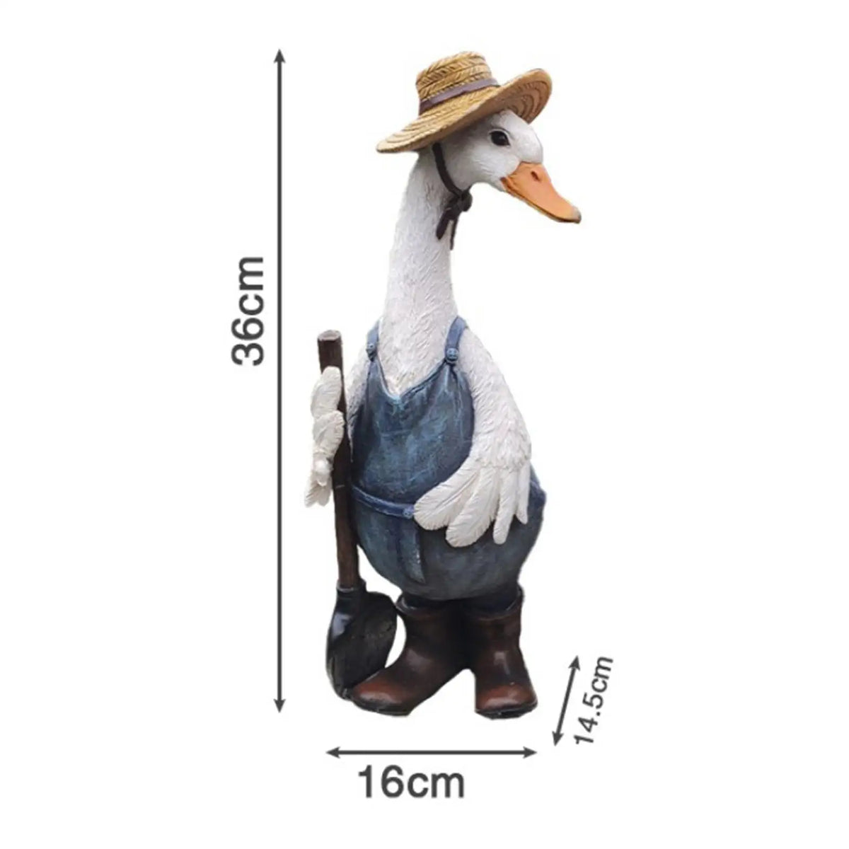 statue canard résine jardin décoration animaux plumes vêtements chapeau bottes salopette festiveextérieur rustic