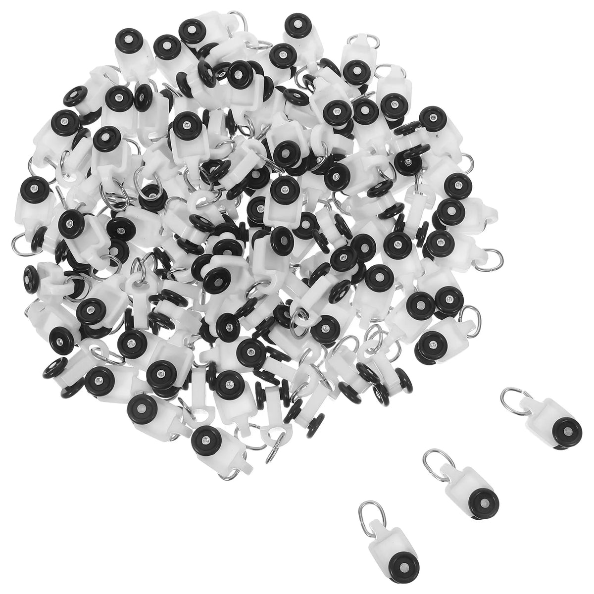 rouleaux rideau glissants blanc noir moderne tringle rideaux doubles roues