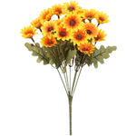 bouquet fleurs artificielles camomille marguerites soie plastique feuilles vertes naturel decoration maison mariage