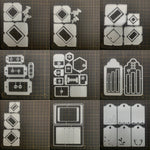 étiquettes scrapbooking blancs motifs floraux rectangles dentelées diy papier cartonné