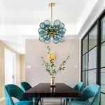lampe suspendue moderne boules verre blanc doré néon haute luminosité contemporain