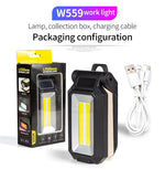 lampe travail multifonctionnelle pliante led cob haute luminosité crochet magnétique