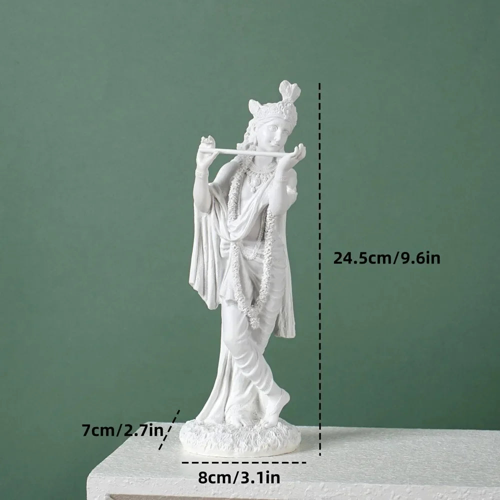 statues religieuses hindoues blanc texture granulée détails sculptés classique feng shui décoration intérieure