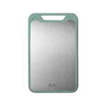 plaque découpe rectangulaire acier inoxydable plastique vert clair gris moderne poignées