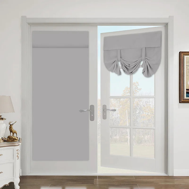 rideaux porte français occultant gris noir moderne intégré fenêtre française polyester opaque classique