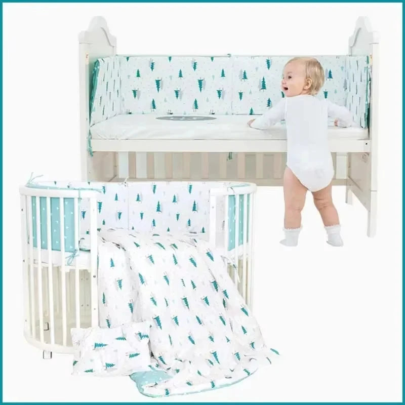 barrière lit bébé gris rose blanc bleu flamants roses licornes étoiles géométriques floraux