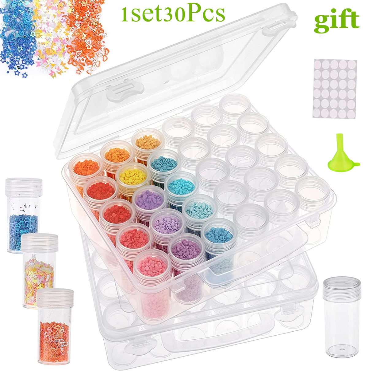 boîtes rangement transparentes pots ronds stockage diy accessoires broches graines vis fixations artisans