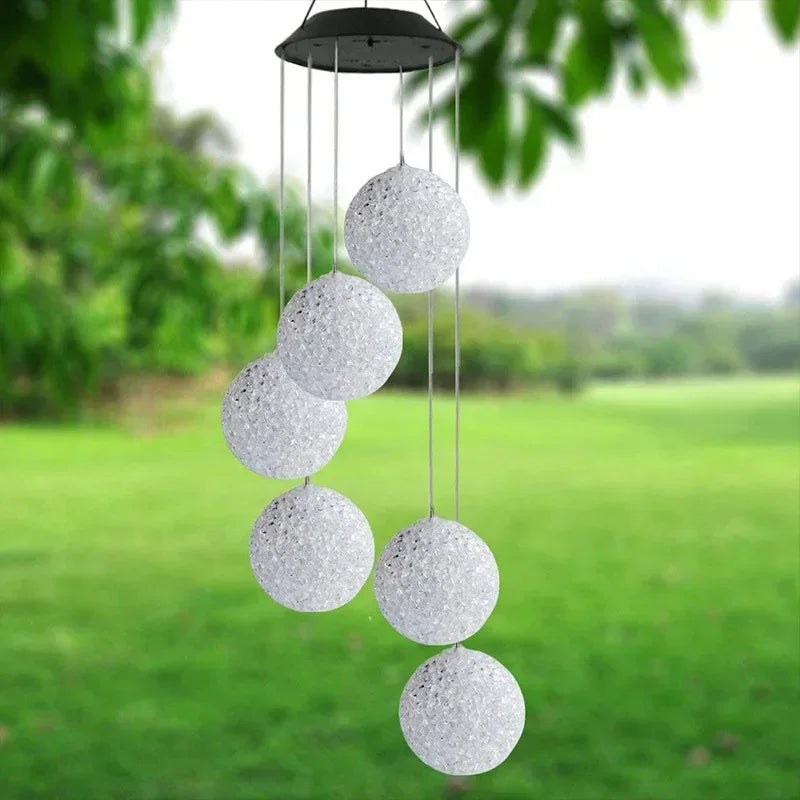 mobile lumineux solaire multicolores translucides moderne extérieur jardin park cour