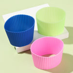 coquilles muffins silicone bleu vert rose marron blanc rayures horizontales modernes