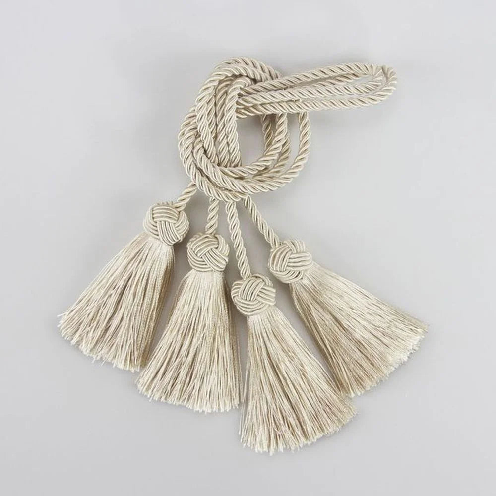 ruban franges tissé classique beige bleu marine deco couture artisanal pendentifs accessoires bricolage