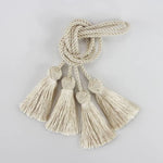 ruban franges tissé classique beige bleu marine deco couture artisanal pendentifs accessoires bricolage