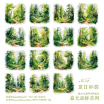 autocollants paysages naturels scrapbooking bricolage opaques vert bleu blanc rose marron jaune gris forêt