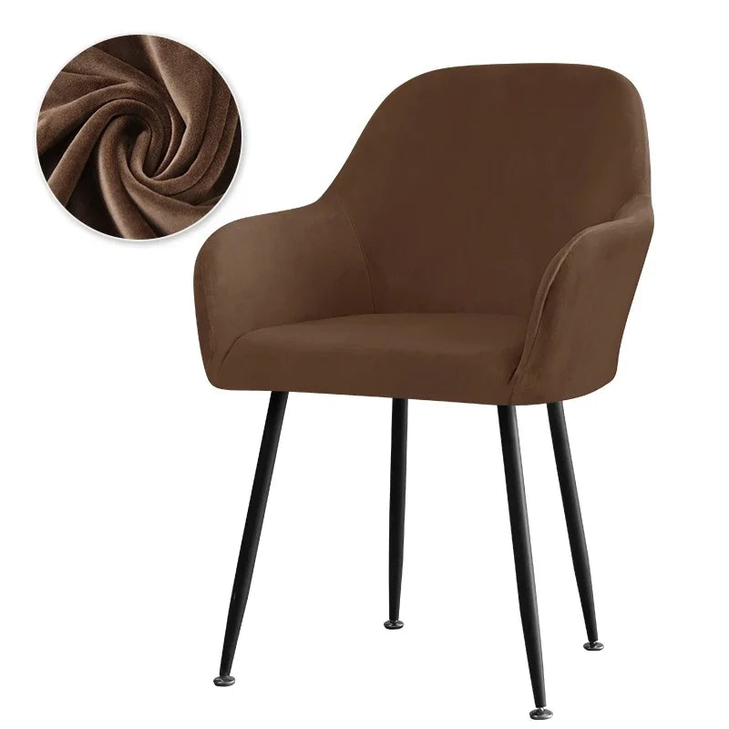 housse chaise velours moderne orange bleu beige vert rouge violette bleu marine polyestèreversible universal