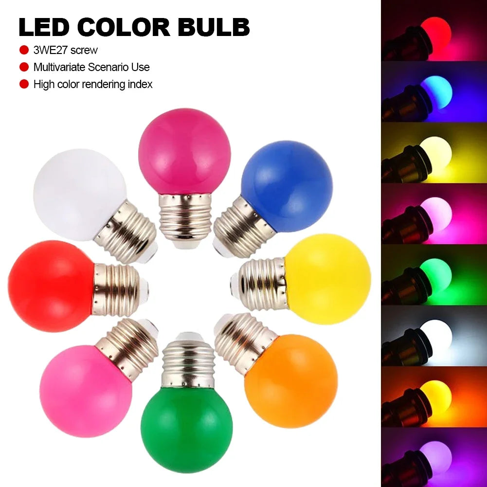 ampoules led colorées rouge bleu blanc jaune orange vert moderne e27 360deg 220v