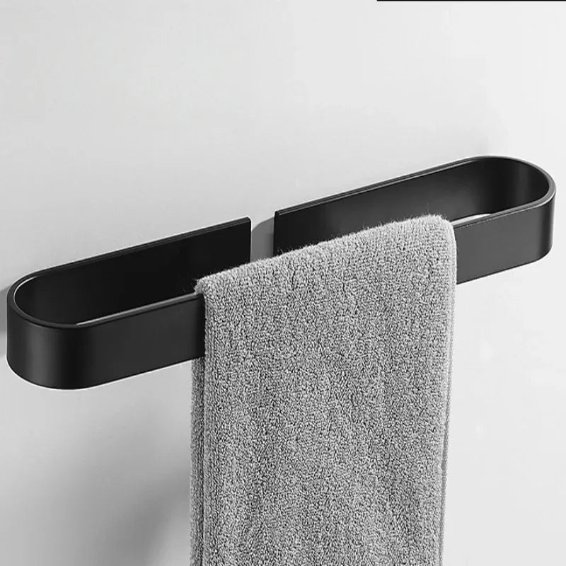 porte serviettes mural blanc noir gris aluminium moderne lisse autonome simple fixations
