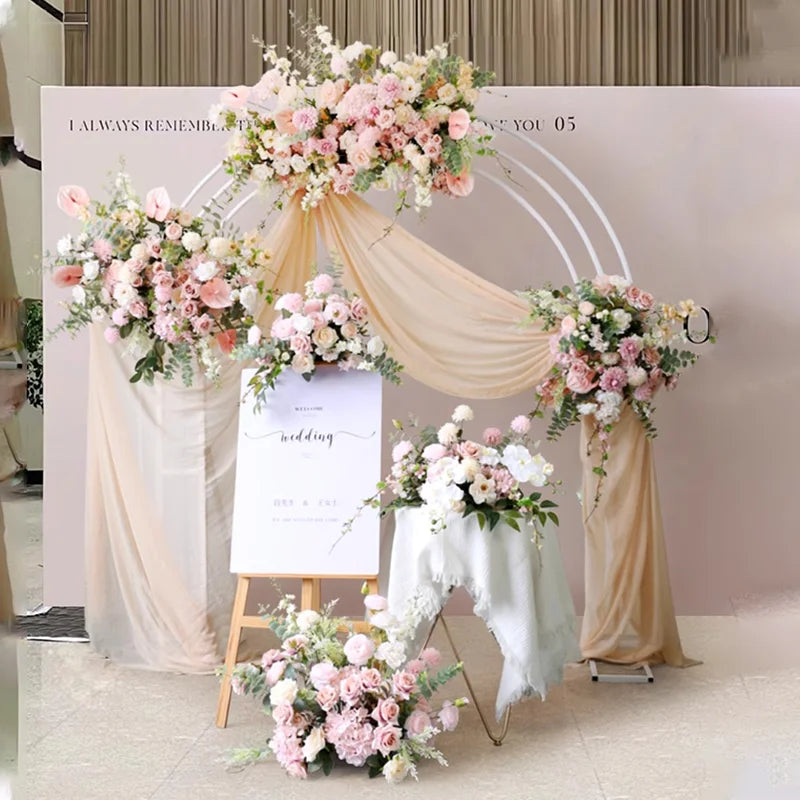 décoration murale fleurs artificielles bouquet rose classique romantique anniversaire mariage fête pendaison crémaillère
