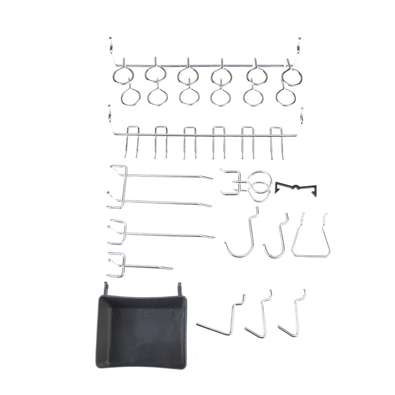 kit rangement mural perforé noir blanc moderne bacs crochets suspendus pince
