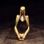 figurines humaines abstraites dorées minimaliste trois singes décoration maison