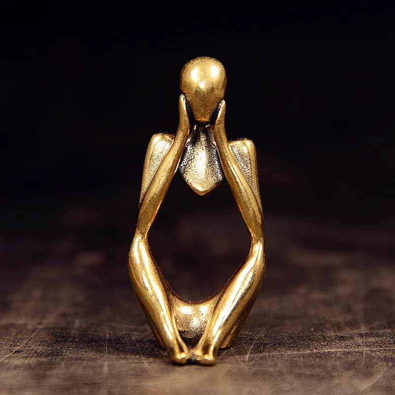 figurines humaines abstraites dorées minimaliste trois singes décoration maison