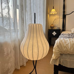 lampe sol moderne blanc toucher on off rayures noires intérieur chambre coucher led