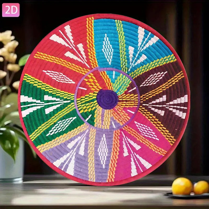 assiette ethnique motif géométrique rouge bleu verte jaune anniversaire noël mariage